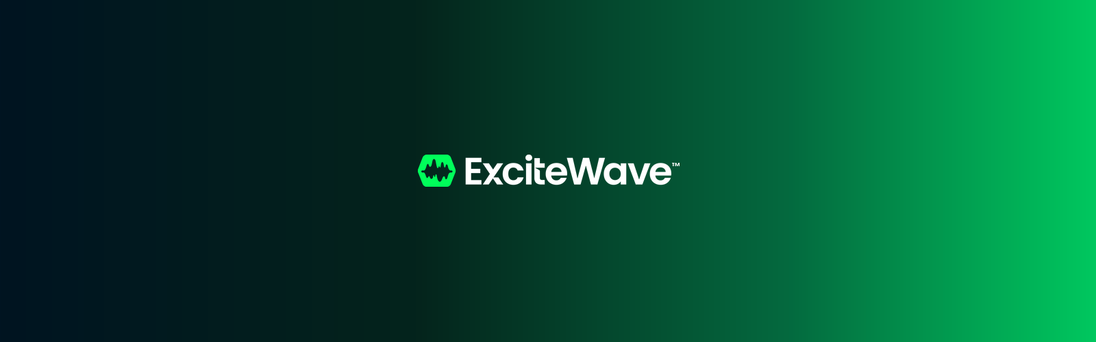 ExciteWave full lockup on brand gradient